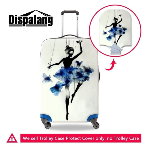 Dispalang Dancing Ballet Girl Trolley Travel Suitcase Cover Anti-dust Luggage Protector Fits 18-30 inch Suitcase (Cover Only)