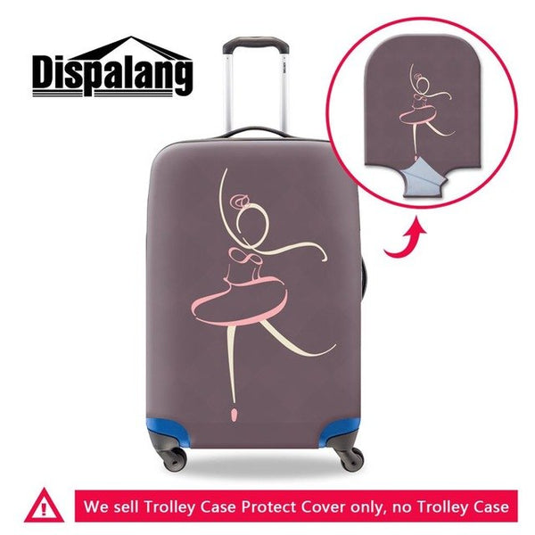 Dispalang Dancing Ballet Girl Trolley Travel Suitcase Cover Anti-dust Luggage Protector Fits 18-30 inch Suitcase (Cover Only)