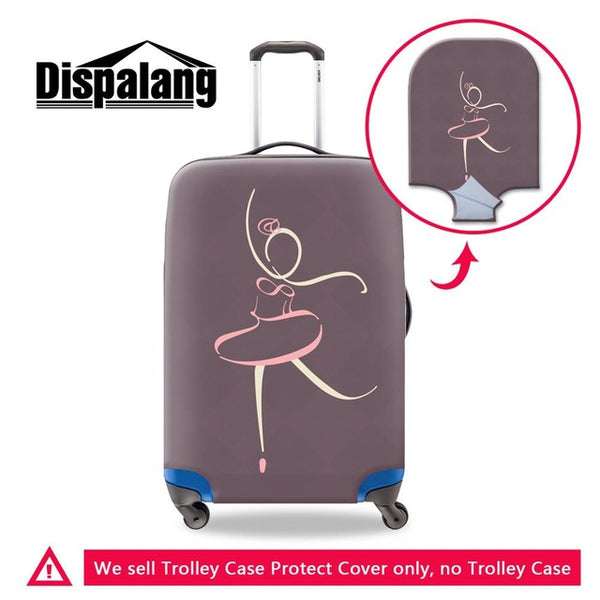 Dispalang Dancing Ballet Girl Trolley Travel Suitcase Cover Anti-dust Luggage Protector Fits 18-30 inch Suitcase (Cover Only)