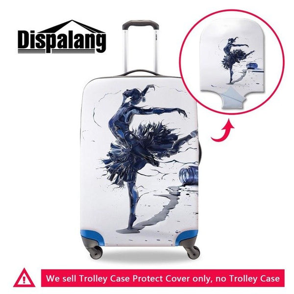 Dispalang Dancing Ballet Girl Trolley Travel Suitcase Cover Anti-dust Luggage Protector Fits 18-30 inch Suitcase (Cover Only)