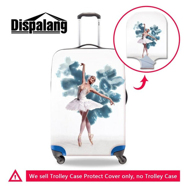Dispalang Dancing Ballet Girl Trolley Travel Suitcase Cover Anti-dust Luggage Protector Fits 18-30 inch Suitcase (Cover Only)