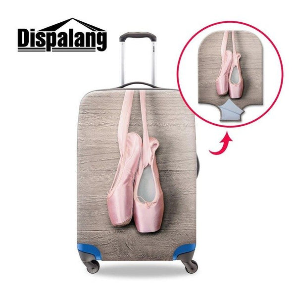Dispalang Dancing Ballet Girl Trolley Travel Suitcase Cover Anti-dust Luggage Protector Fits 18-30 inch Suitcase (Cover Only)
