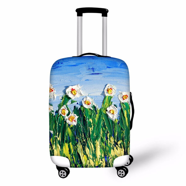 FORUDESIGNS Flower Design Protective Luggage Cover Suitcases Bag Dust Covers Suitcase Cover Stretch Travel Accessories Supplies