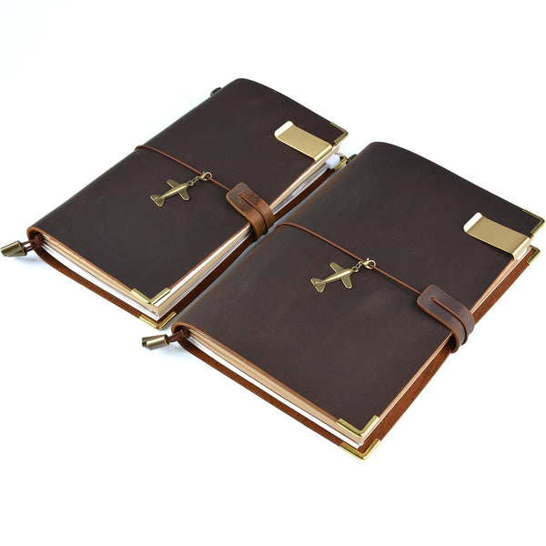 100% Genuine Leather Notebook Handmade Vintage Cowhide Diary Travel Journal Sketchbook Planner Gift Buy 1 Get 11 Accesories