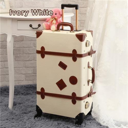 UNIWALKER Vintage Suitcase 20"-26" PU Leather Travel Suitcase , Scratch Resistant Rolling Luggage Bags Suitcase With TSA Lock