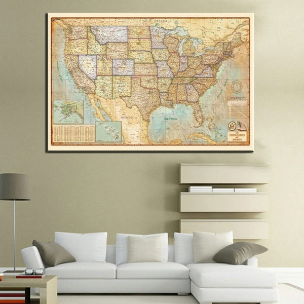 xll205 New Multifuncational Travel Map Custom World Map Poster Traveler Vacation Prints Poster for Living room