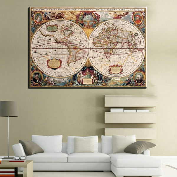 xll205 New Multifuncational Travel Map Custom World Map Poster Traveler Vacation Prints Poster for Living room