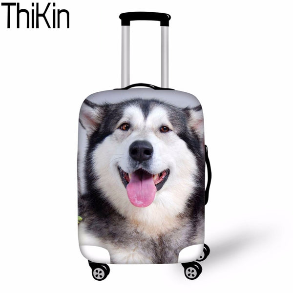 THIKIN Suitcase Cover 3D Husky Elastic Luggage Protective Case Covers Anti-scratch Luggage Protective Covers for Suitcase New