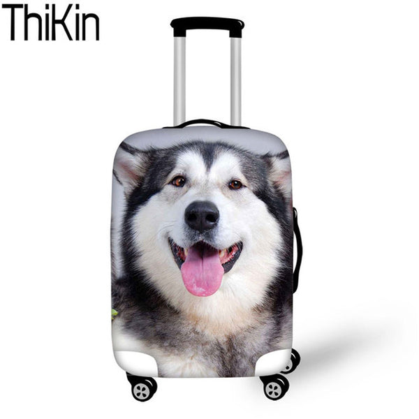 THIKIN Suitcase Cover 3D Husky Elastic Luggage Protective Case Covers Anti-scratch Luggage Protective Covers for Suitcase New