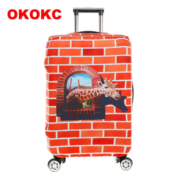 OKOKC Giraffe Thickest Travel Luggage Suitcase Protective Cover for Trunk Apply to 18''-32'' Suitcase Cover Elastic