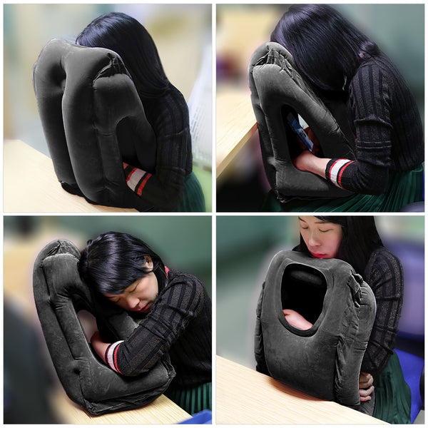 Inflatable Travel Pillow Airplane Neck Pillow Sleep Nap Air Cushion Outdoor Camping Mat Lightweight Portable Traveling Pillow