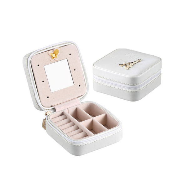 DINIWELL Mini Portable Jewelry Storage Box Earring Ring Necklace Accesories Organizer Travel Storage Case With Zipper For Women