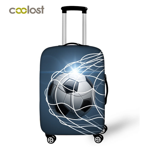 Cool Footbally Suitcase Protective Cover Travel Suitcase Cover Soccerly Elastic Trolly Luggage Cover Dust-proof Travel Accessory