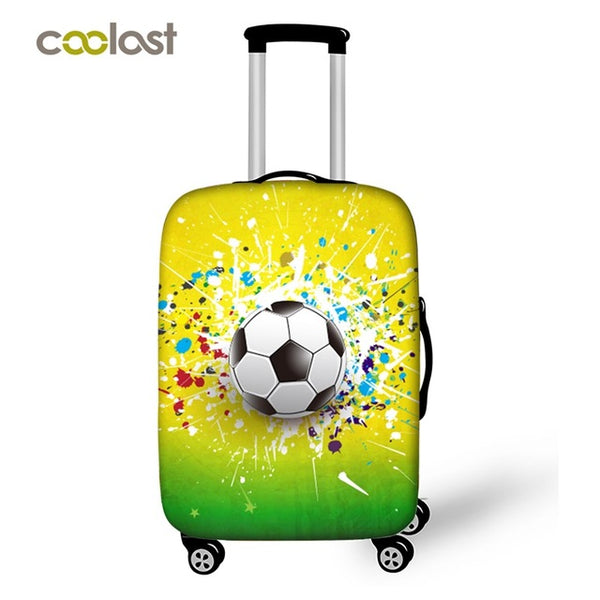 Cool Footbally Suitcase Protective Cover Travel Suitcase Cover Soccerly Elastic Trolly Luggage Cover Dust-proof Travel Accessory