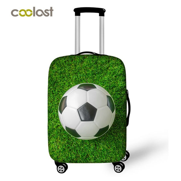 Cool Footbally Suitcase Protective Cover Travel Suitcase Cover Soccerly Elastic Trolly Luggage Cover Dust-proof Travel Accessory