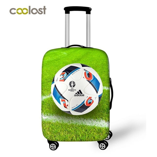 Cool Footbally Suitcase Protective Cover Travel Suitcase Cover Soccerly Elastic Trolly Luggage Cover Dust-proof Travel Accessory