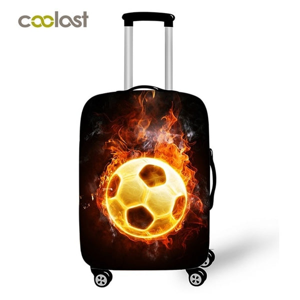 Cool Footbally Suitcase Protective Cover Travel Suitcase Cover Soccerly Elastic Trolly Luggage Cover Dust-proof Travel Accessory