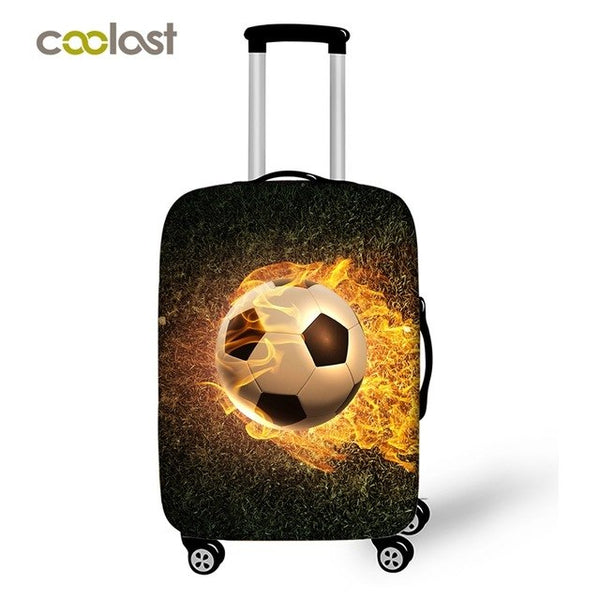 Cool Footbally Suitcase Protective Cover Travel Suitcase Cover Soccerly Elastic Trolly Luggage Cover Dust-proof Travel Accessory