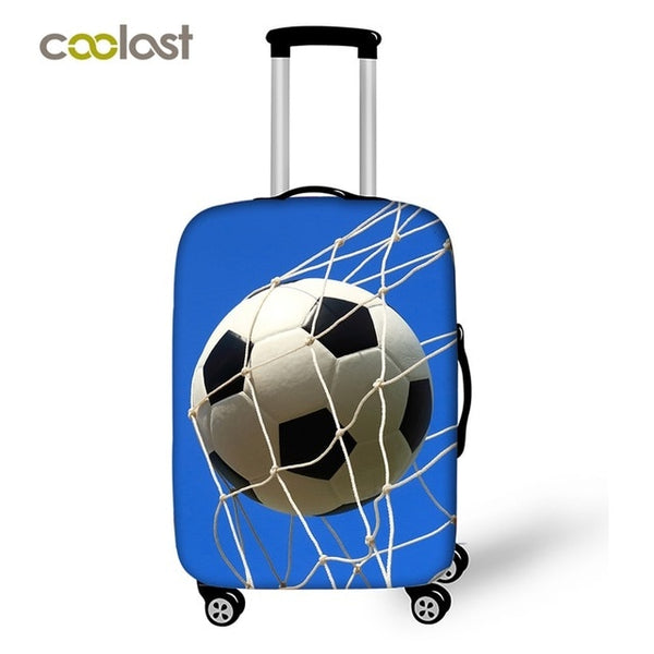 Cool Footbally Suitcase Protective Cover Travel Suitcase Cover Soccerly Elastic Trolly Luggage Cover Dust-proof Travel Accessory