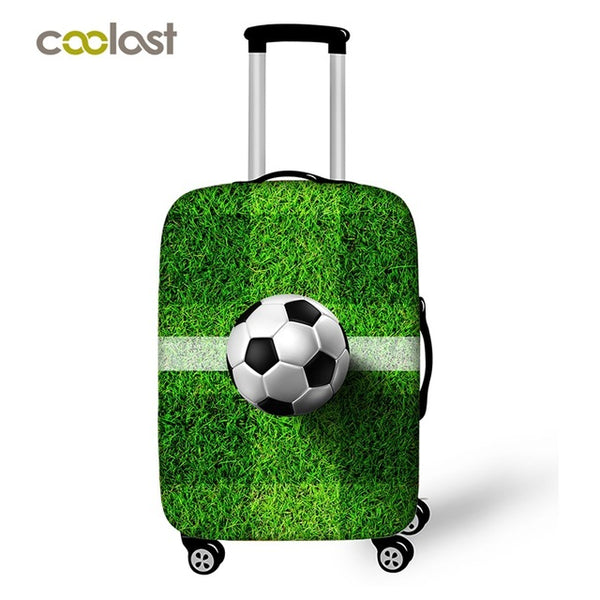 Cool Footbally Suitcase Protective Cover Travel Suitcase Cover Soccerly Elastic Trolly Luggage Cover Dust-proof Travel Accessory