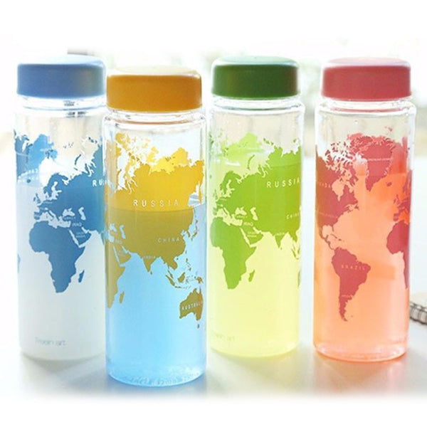 Water Fruit Juice Bottle Portable Travel Bottle PC Map Bottles for Travel Travel Accessories