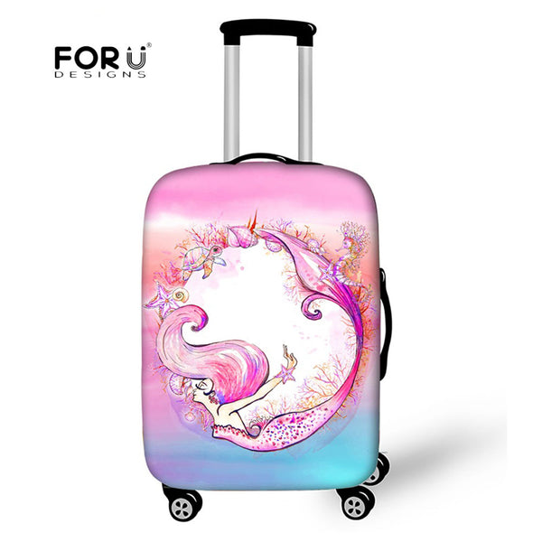 FORUDESIGNS 3D Fantasy Mermaid Travel Luggage Protective Covers For Girls Bagages Suitcase Cover Waterproof Travel Accessories