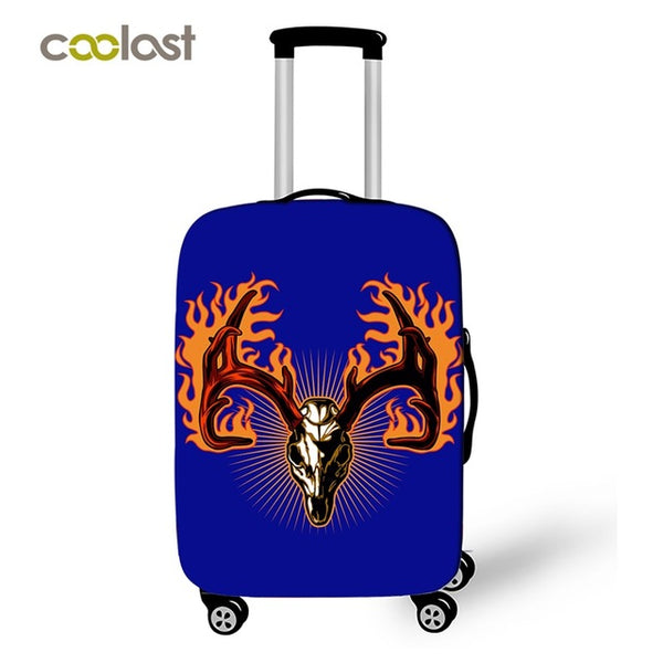 Cool Skull Suitcase Cover Hipster Dust-proof Luggages Protective Cover Fire Angel Skull Suitcase Protector Travel Accessories