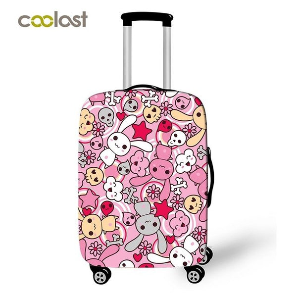 Cool Skull Suitcase Cover Hipster Dust-proof Luggages Protective Cover Fire Angel Skull Suitcase Protector Travel Accessories