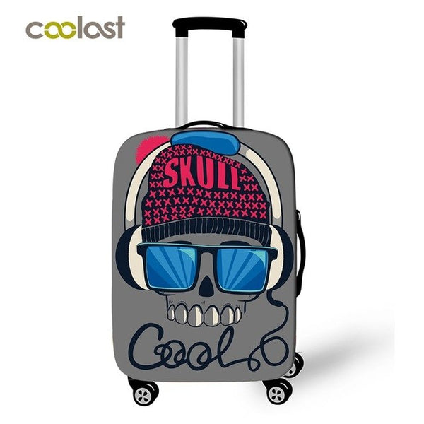 Cool Skull Suitcase Cover Hipster Dust-proof Luggages Protective Cover Fire Angel Skull Suitcase Protector Travel Accessories