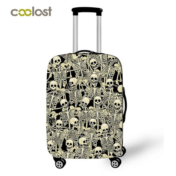 Cool Skull Suitcase Cover Hipster Dust-proof Luggages Protective Cover Fire Angel Skull Suitcase Protector Travel Accessories