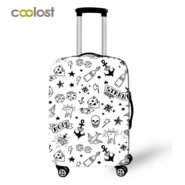 Cool Skull Suitcase Cover Hipster Dust-proof Luggages Protective Cover Fire Angel Skull Suitcase Protector Travel Accessories