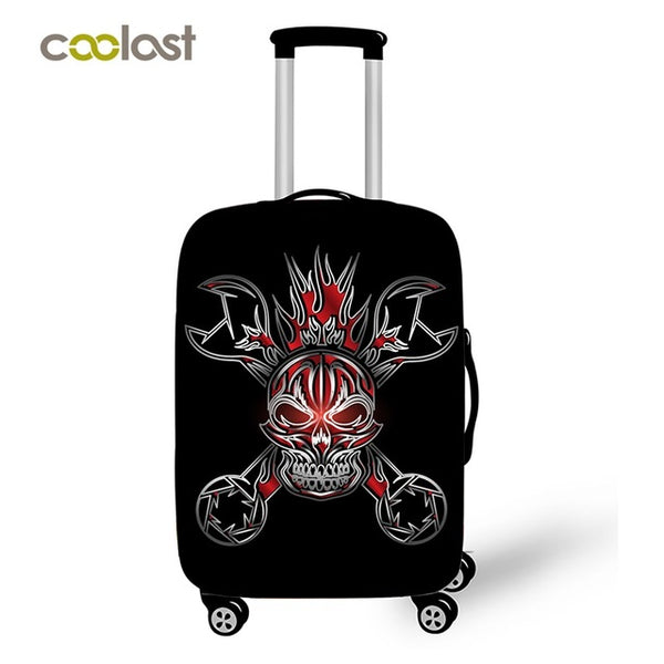 Cool Skull Suitcase Cover Hipster Dust-proof Luggages Protective Cover Fire Angel Skull Suitcase Protector Travel Accessories