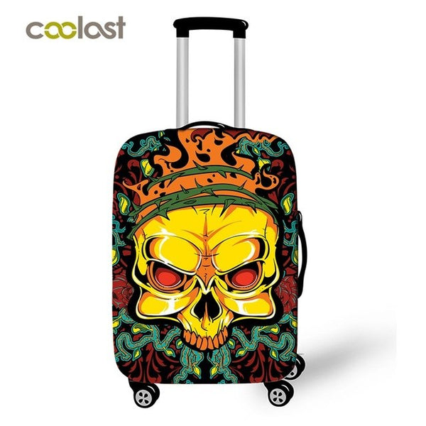 Cool Skull Suitcase Cover Hipster Dust-proof Luggages Protective Cover Fire Angel Skull Suitcase Protector Travel Accessories