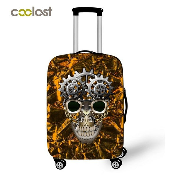 Cool Skull Suitcase Cover Hipster Dust-proof Luggages Protective Cover Fire Angel Skull Suitcase Protector Travel Accessories