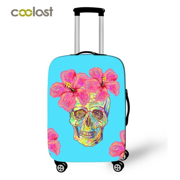 Cool Skull Suitcase Cover Hipster Dust-proof Luggages Protective Cover Fire Angel Skull Suitcase Protector Travel Accessories