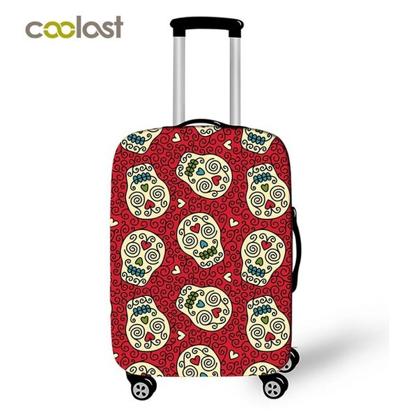 Cool Skull Suitcase Cover Hipster Dust-proof Luggages Protective Cover Fire Angel Skull Suitcase Protector Travel Accessories