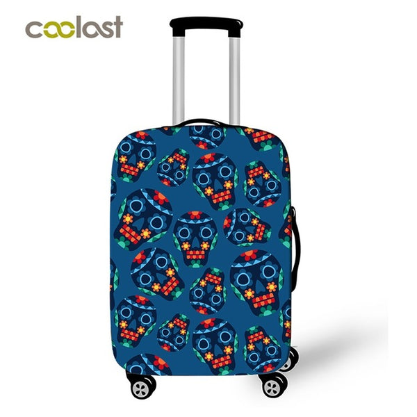 Cool Skull Suitcase Cover Hipster Dust-proof Luggages Protective Cover Fire Angel Skull Suitcase Protector Travel Accessories