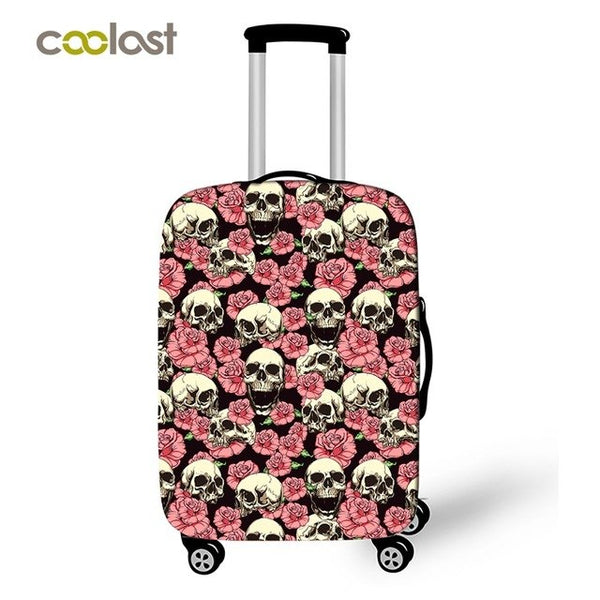 Cool Skull Suitcase Cover Hipster Dust-proof Luggages Protective Cover Fire Angel Skull Suitcase Protector Travel Accessories