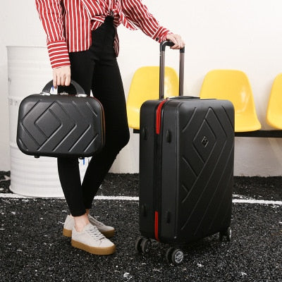 Runningtiger 14+20 22 24 26" inch ladies suitcase luggage couple luggage bag, ABS suitcase rolling luggage suitcase on wheels