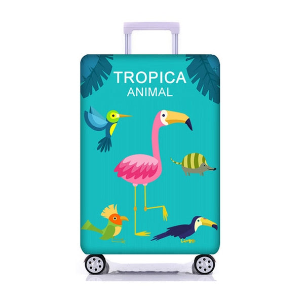 OKOKC Elastic Thickest Flamingos Luggage Cover Suitcase Protective Cover for Trunk Case Apply to 19''-32'' Suitcase Cover