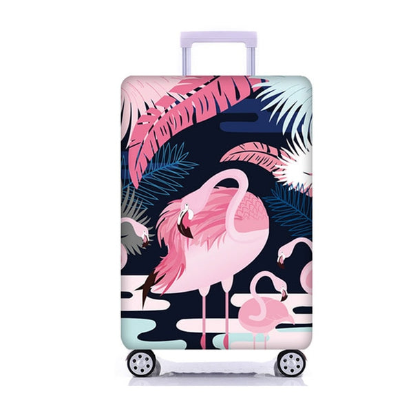 OKOKC Elastic Thickest Flamingos Luggage Cover Suitcase Protective Cover for Trunk Case Apply to 19''-32'' Suitcase Cover