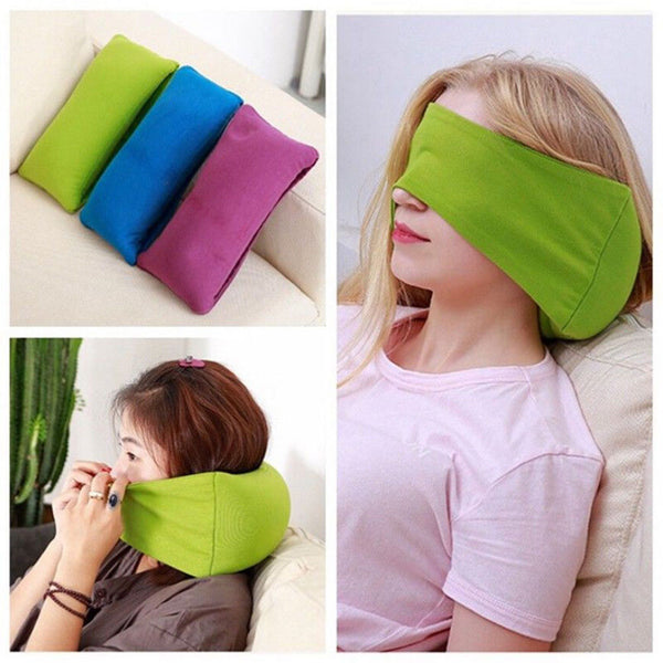 3 coloor Travel pillow with eye mask Eye Pillow Neck Portable Flight Car Nap Travel Pillow  Aircraft Voyage Pillows