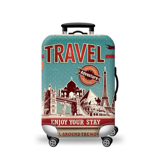 Elastic Luggage Cover Luggage Suitcase cover Super Lightweight Luggage Protector Dustproof Suitcase Cover (Eiffel Tower, L)