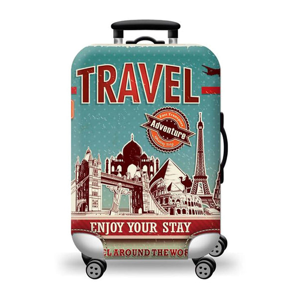Elastic Luggage Cover Luggage Suitcase cover Super Lightweight Luggage Protector Dustproof Suitcase Cover (Eiffel Tower, L)