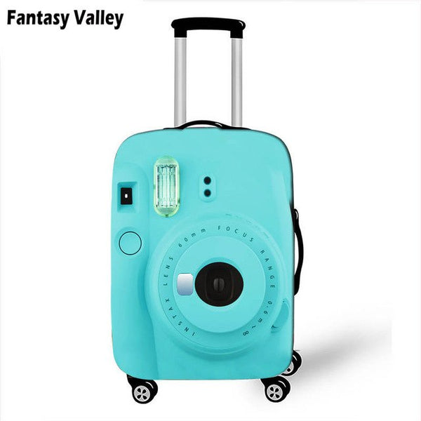 Cool Black Camera Suitcase Cover For Man Women Travel Luggage Suitcase Protector Girls Trolley Durable Protective Covers
