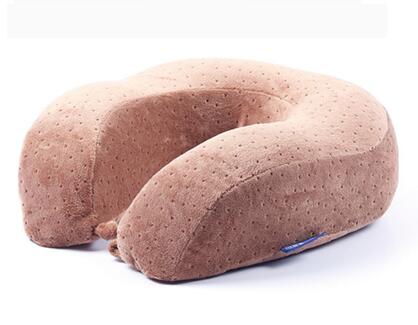 QCZX U-shaped travel pillow Memory sponge shock absorption pillow Siesta office Neck guard Portable Travel pillow