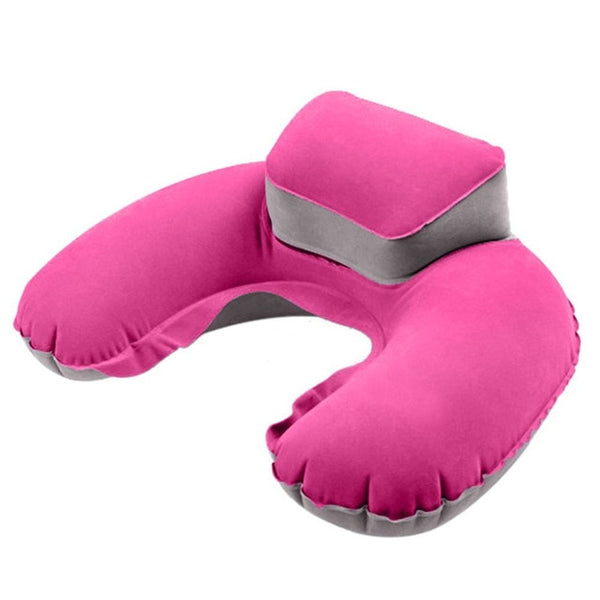 Portable U-Shape Travel Pillow Inflatable Neck Support Pillow Comfortable Car Head Neck Rest Sleep Pillows Travel Neck Pillow