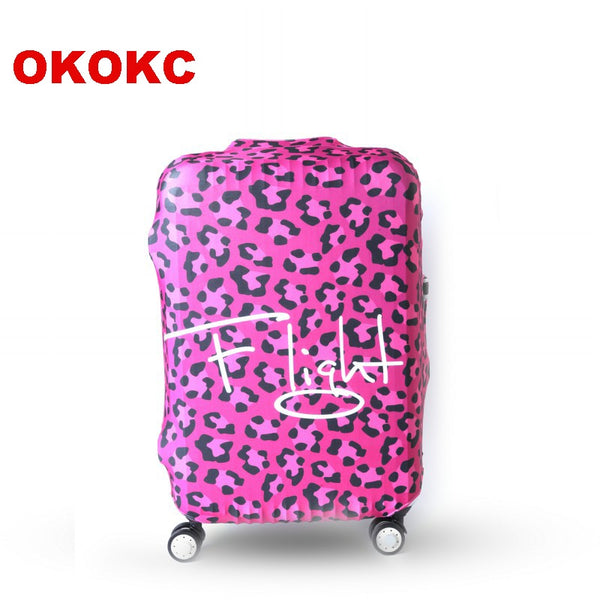 OKOKC Rose Leopard Elastic Travel Luggage Suitcase Protective Cover for Trunk Case Apply to 19''-32'' Suitcase Cover