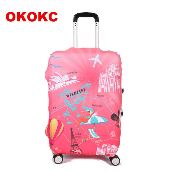 OKOKC Red Travel Luggage Suitcase Protective Cover for Trunk Case Apply to 19''-32'' Suitcase Cover Thicker Elastic