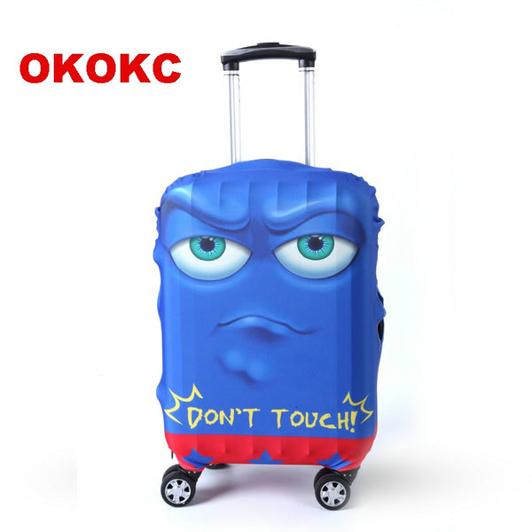 OKOKC Cartoon Face Elastic Travel Luggage Suitcase Protective Cover for Apply to 19''-32'' Suitcase Cover, Travel Accessories